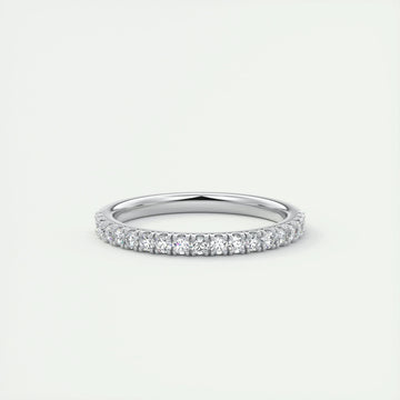 2.0mm Round EF- VVS Lab Grown Diamond Half Eternity Wedding Band