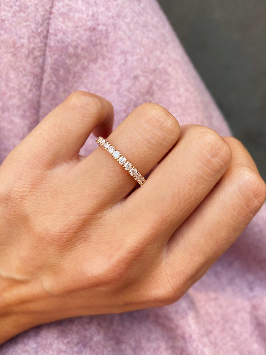 2.0mm Round Full Eternity Lab Grown Diamond Stackable Wedding Band