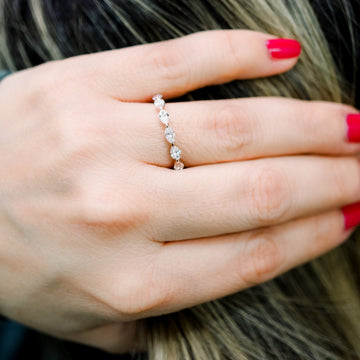 Marquis Cut Moissanite Full Eternity Wedding Band