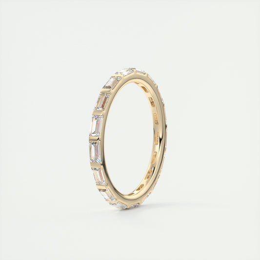 1.30CT Baguette Moissanite Full Eternity Unique Wedding Band