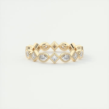 1.30CT Oval & Princess Moissanite Bezel Full Eternity Wedding Band