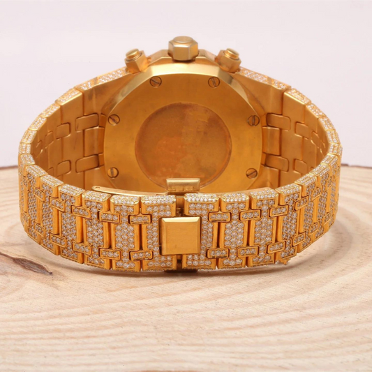 AUTOMATIC SWISS MOVEMENT DIAMOND WATCH, FULLY ICED OUT DIAMOND WATCH