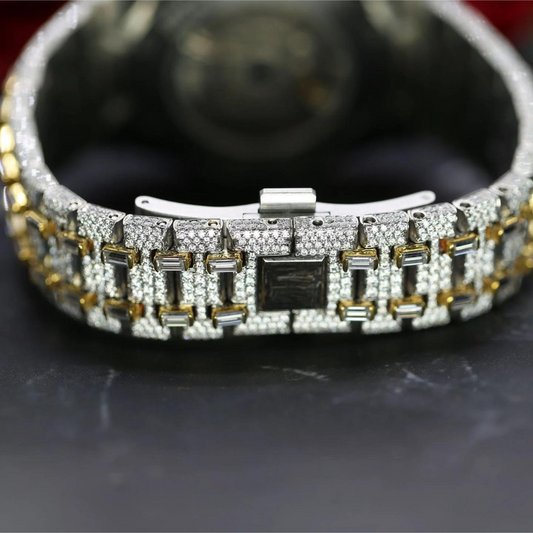 FULLY BUST DOWN ICY WATCH DESIGNER'S SHINNY BLING MOISSANITE DIAMOND WATCH