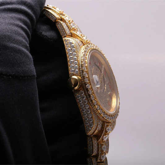 HIP HOP WATCHES FOR MEN ICED-OUT BLING DIAMOND LUXURY QUARTZ WATCH
