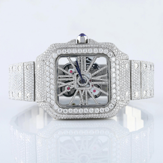 WATCH, BUST DOWN ,MOISSANITE DIAMOND WATCH