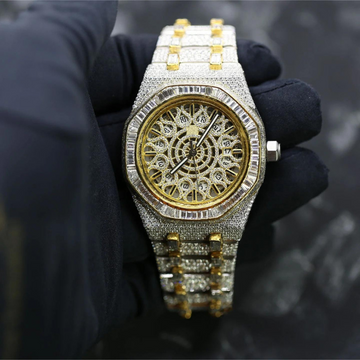 FULLY BUST DOWN ICY WATCH DESIGNER'S SHINNY BLING MOISSANITE DIAMOND WATCH