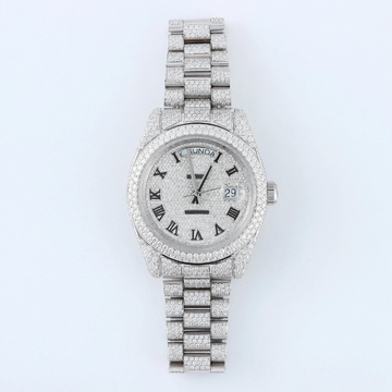 BUST DOWN WATCH, MOISSANITE STUDDED DIAMOND WATCH