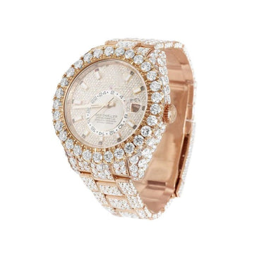 Rolex Sky Dweller 42mm Round VVS Diamond Men Watch Fully Iced Out Rose Gold Plated Stainless Steel Men Watch