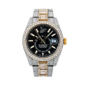 VVS Diamond Iced Out Men Watch, 41mm Dial White Gold Plated Stainless Steel Men Watch For Gift, Fully Iced Out