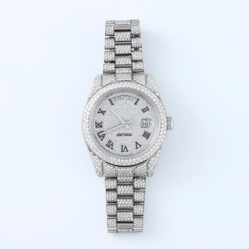 VVS MOISSANITE DIAMOND WATCH,AUTOMATIC SWISS MOVEMENT BUST DOWN WATCH