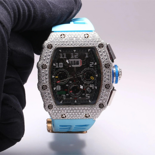 AUTOMATIC MOVEMENT VVS MOISSANITE DIAMOND WATCH, HANDMADE WATCH