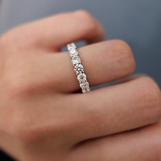 3.0mm Round Full Eternity Lab Grown Diamond Stackable Wedding Band