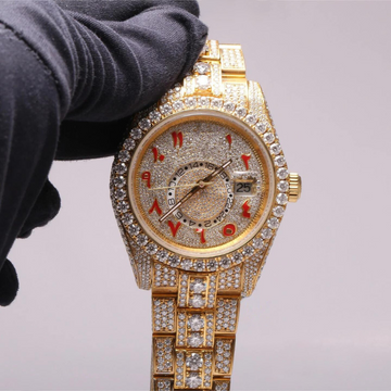 HIP HOP WATCHES FOR MEN ICED-OUT BLING DIAMOND LUXURY QUARTZ WATCH