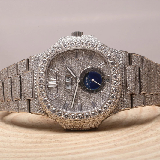 LUXURY WATCH IN REAL VVS MOISSANITE DIAMOND, AUTOMATIC WATCH
