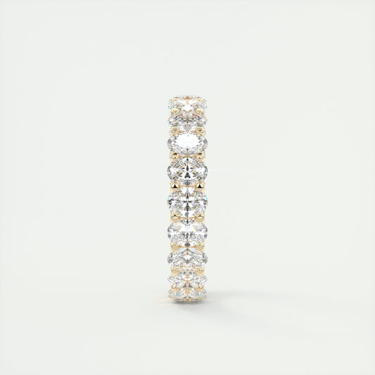 4.0CT Oval Cut Moissanite Full Eternity Prong Unique Wedding Band