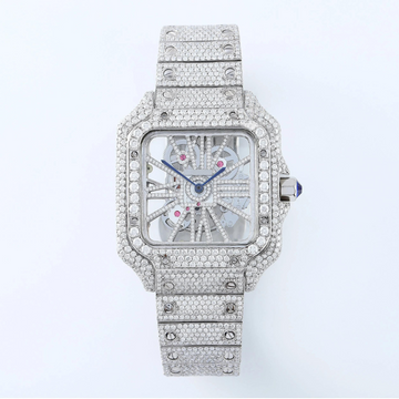 HIP-HOP DIAMOND WATCH, WHITE DIAMOND ICED OUT WATCH AUTOMATIC MOVEMENT WATCH