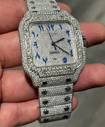 Cartier Round Moissanite Studded Diamond Watch