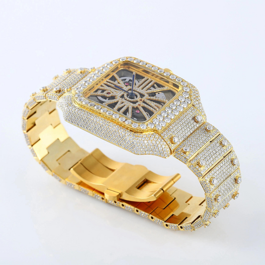 MOISSANITE ICED OUT WATCH LUXURY ANALOG WATCH
