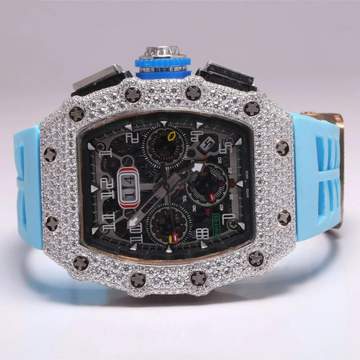 AUTOMATIC MOVEMENT VVS MOISSANITE DIAMOND WATCH, HANDMADE WATCH