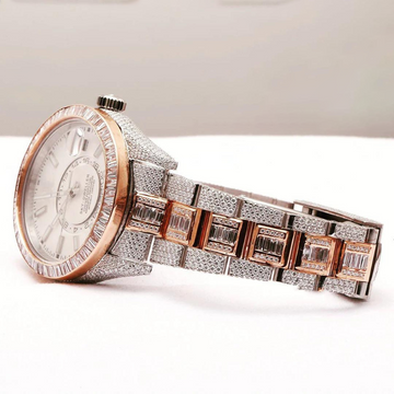 VVS1 MOISSANITE DIAMONDS WATCH, STAINLESS STEEL, SWISS MOVEMENT, BLING WATCH
