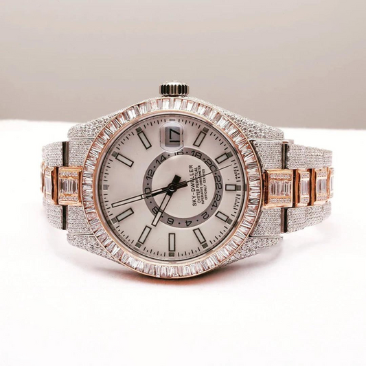 VVS1 MOISSANITE DIAMONDS WATCH, STAINLESS STEEL, SWISS MOVEMENT, BLING WATCH