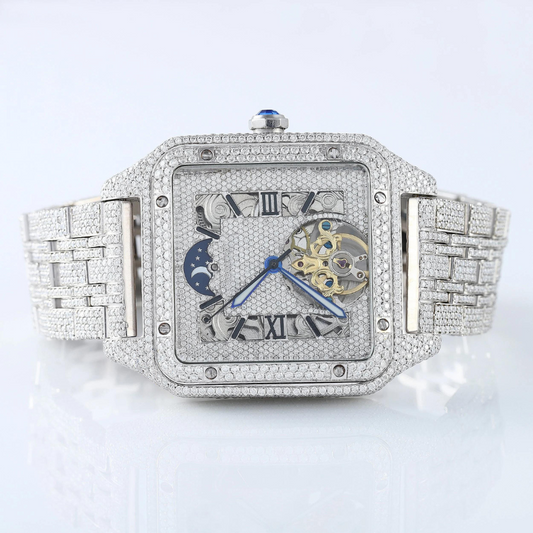 AUTOMATIC MOVEMENT VVS MOISSANITE ICED OUT DIAMOND WATCH