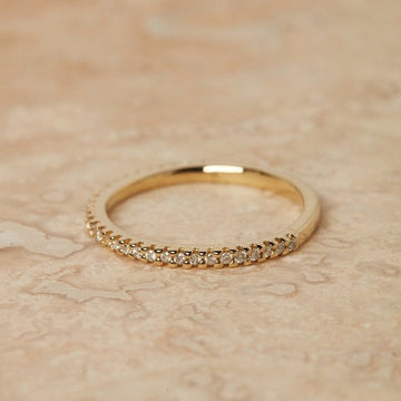 0.40CTW Round Brilliant Cut Moissanite Half Eternity Wedding Band