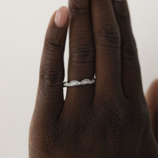 0.12ct Round Brilliant Cut Unique Moissanite Diamond Eternity Wedding Band