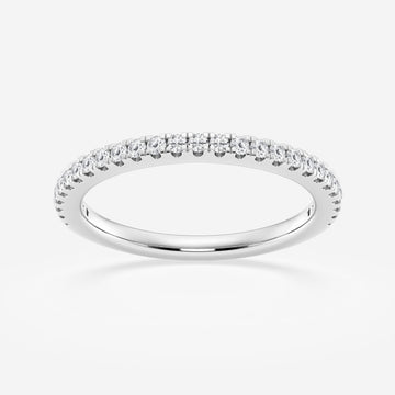 Round F-VS2 Lab Grown Diamond Prong Set Half Eternity Wedding Band