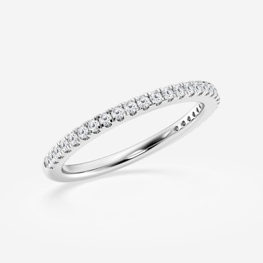 Round F-VS2 Lab Grown Diamond Prong Set Half Eternity Wedding Band