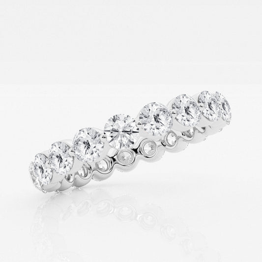 Round F-VS2 Lab Grown Diamond Floating Eternity Wedding Band