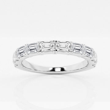Emerald F-VS2 Lab Grown Diamond East-West Wedding Band in Gold