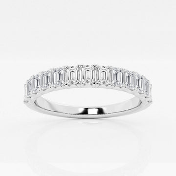 Emerald F-VS2 Lab Grown Diamond Half Eternity Wedding Band
