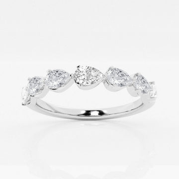 Pear F-VS2 Lab Grown Diamond Floating Half Eternity Wedding Band