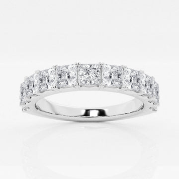 Princess F-VS2 Lab Grown Diamond Wedding Band in White Gold