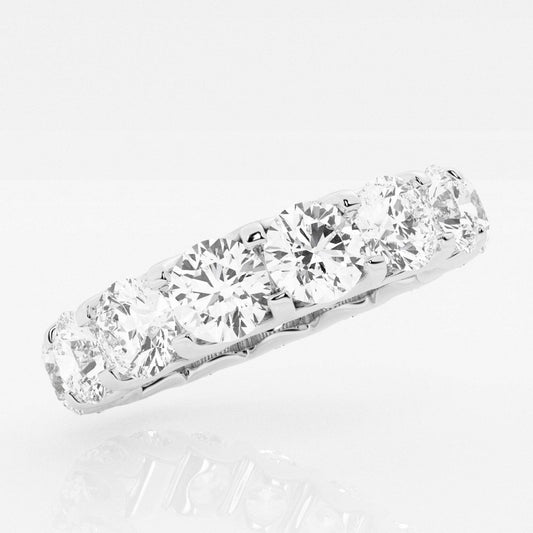 Round F-VS2 Lab Grown Diamond U Shaped Wedding Band