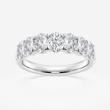 Oval F-VS2 Lab Grown Diamond Seven-Stone Wedding Band