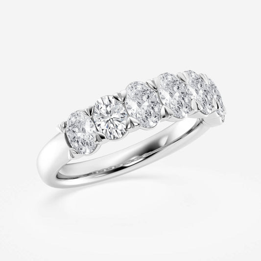 Oval F-VS2 Lab Grown Diamond Seven-Stone Wedding Band