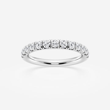Round F-VS2 Lab Grown Diamond French Pave Wedding Band