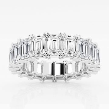 Emerald F-VS2 Lab Grown Diamond V- Prongs Wedding Band