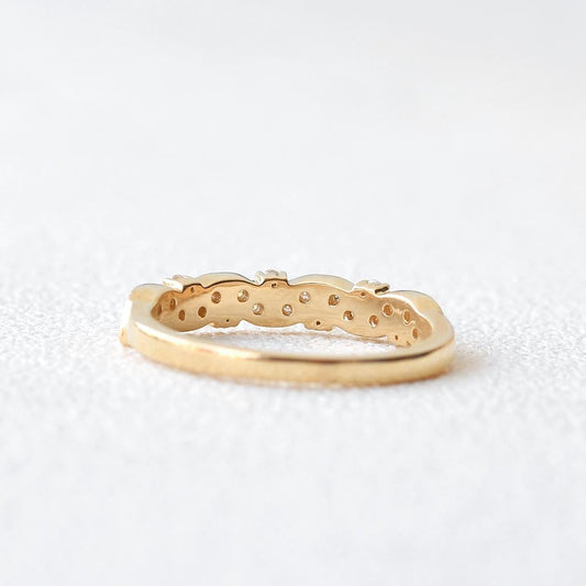 0.39CTW Round Brilliant Cut Moissanite Bridal Stack Wedding Band