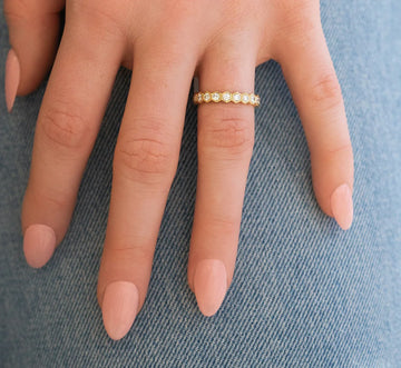 1.3 CTW  Round | Brilliant Cut Moissanite Halo Unique Wedding Band