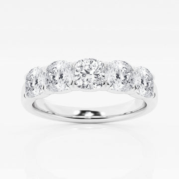 Round F-VS2 Lab Grown Diamond Five Stone Wedding Band