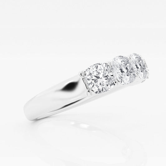 Round F-VS2 Lab Grown Diamond Five Stone Wedding Band