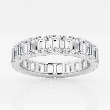Emerald F-VVS Lab Grown Diamond Eternity Wedding Band in Solid Gold