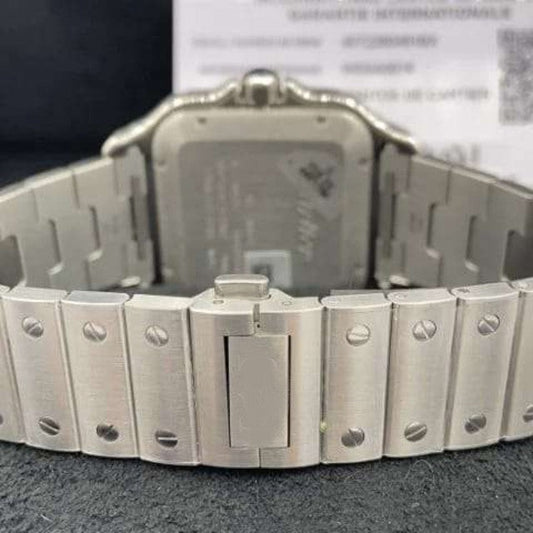 Cartier Santos VVS Diamond Men Watch, Stainless Steel 2 Tone Gold Plated Men Watch