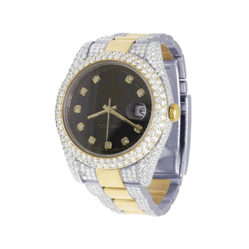 Round Dial VVS Diamond Men Watch Fully Iced Out Stainless Steel Men Watch