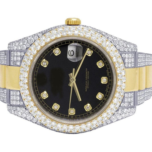 Round Dial VVS Diamond Men Watch Fully Iced Out Stainless Steel Men Watch