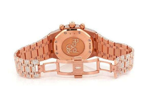 Full Iced Out Moissanite Diamond Men Watch, Stainless Steel White Gold Plated All Chronograph Working 42mm Men Watch
