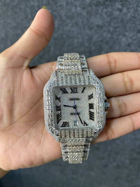 Real VVS Moissanite Diamond, Automatic Watch